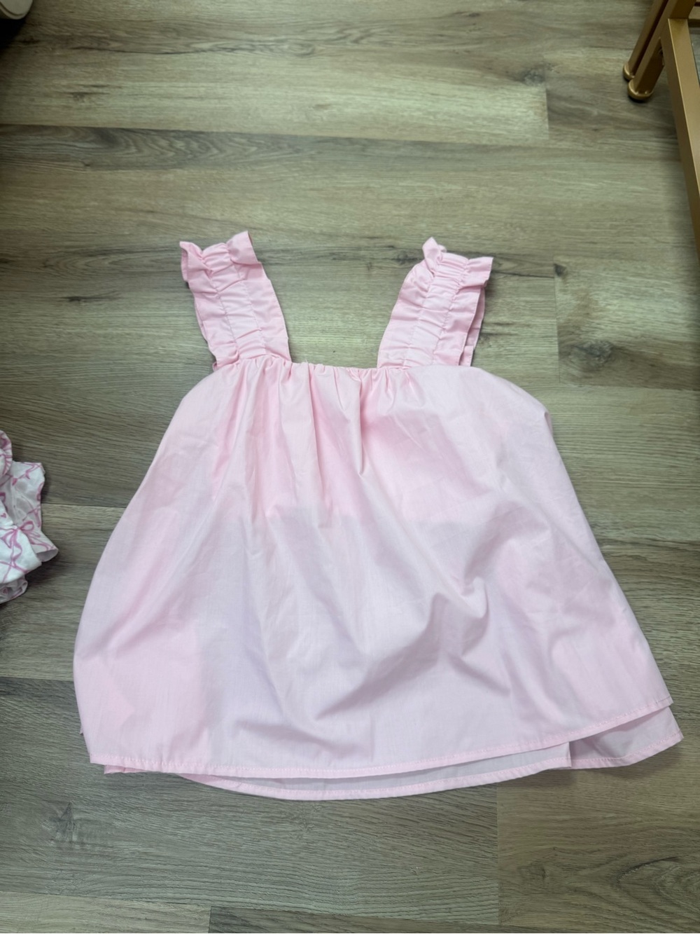 Girls' Light Pink Ruffle Strap Tank Top